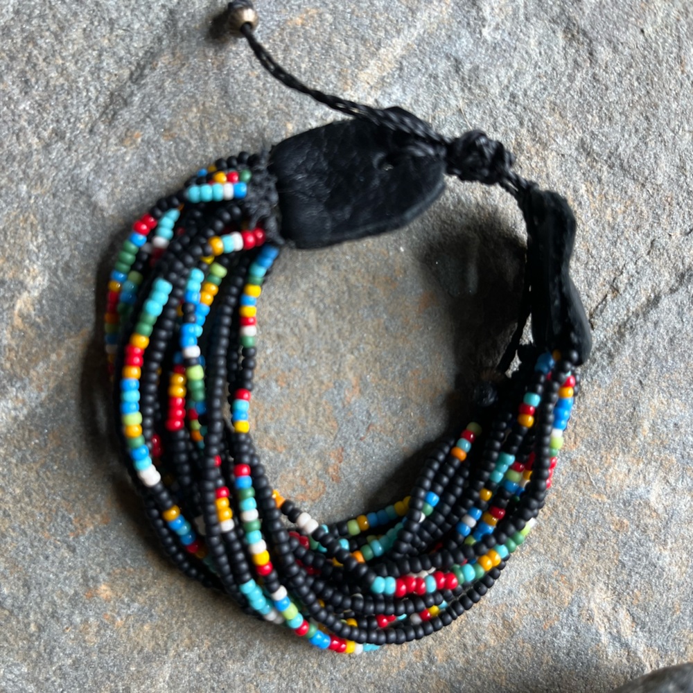 Beaded adjustable cuff bracelet